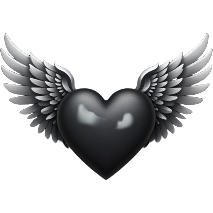 Hazme el corazón negro con alas emoji