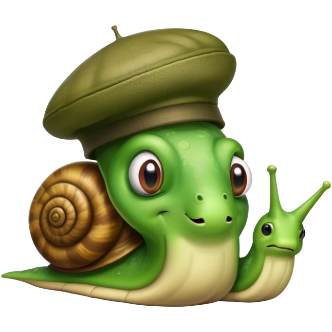 Constipated snale wearing a beret  emoji