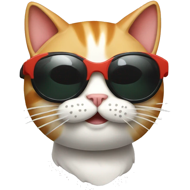 Cat wearing sunglasses and eating sushi emoji