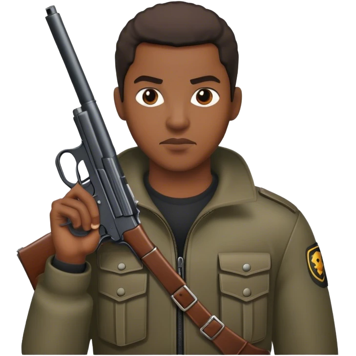Black person with gun emoji