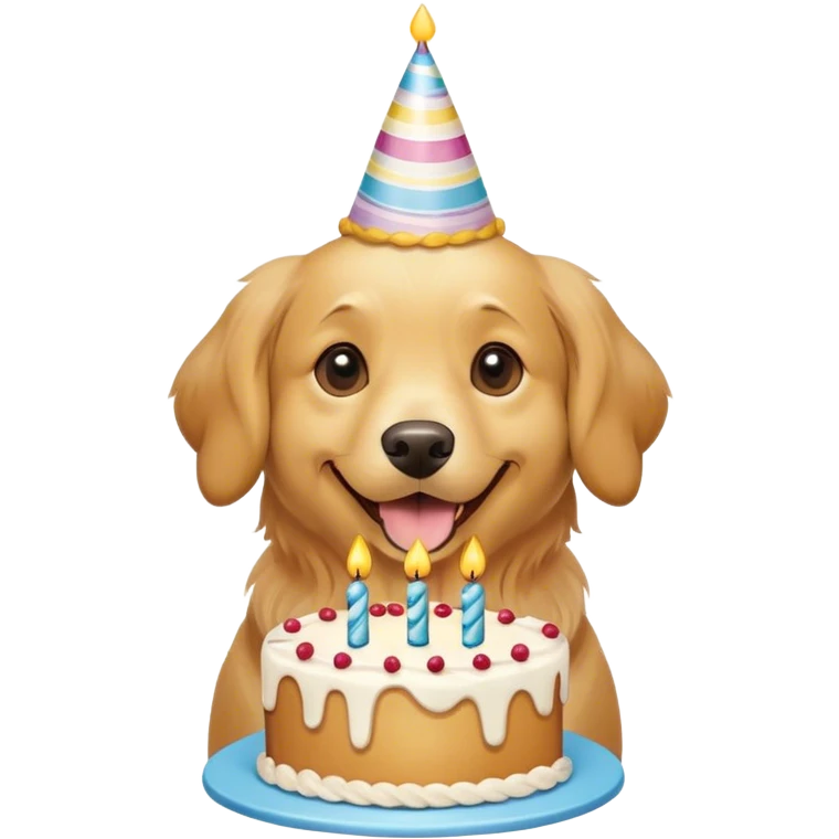 Dog with a birthday cake emoji