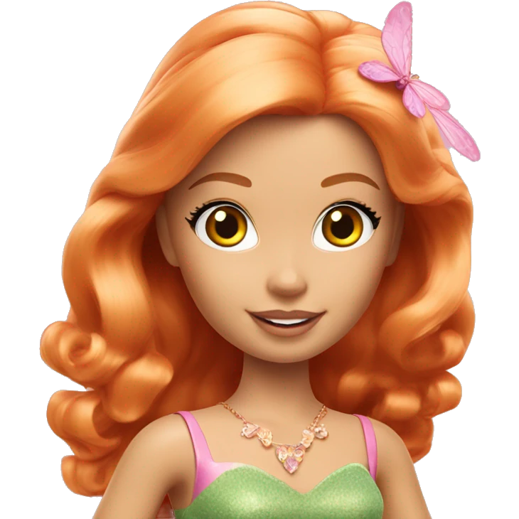 Attractive Barbie ginger fairy emoji