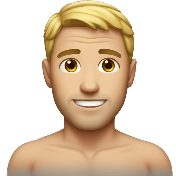 White man who looks cute shirtless emoji