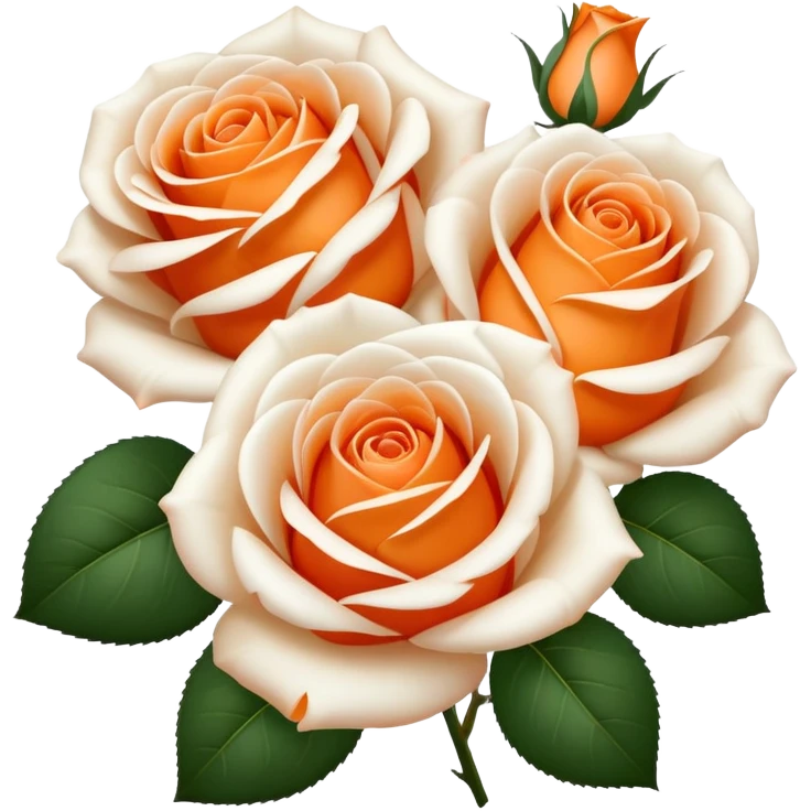 Orange white roses mini emoji