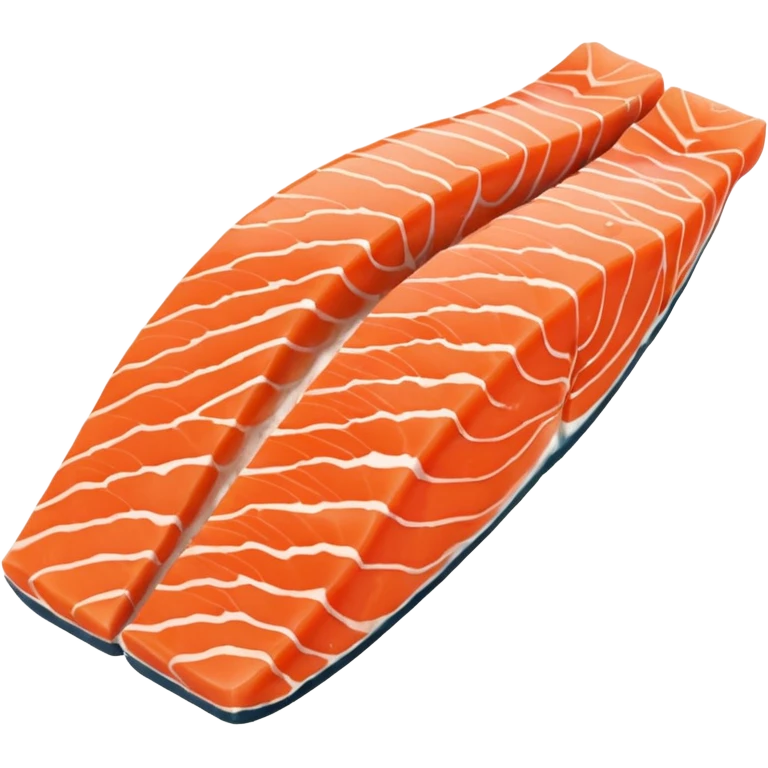 create a  half cut Slice of Salmon

Camera angle: slightly elevated top-down view with a gentle bird’s-eye perspective (about 15–20°), identical perspective and scaled do not add anything  on plate only the slice of salmon  emoji