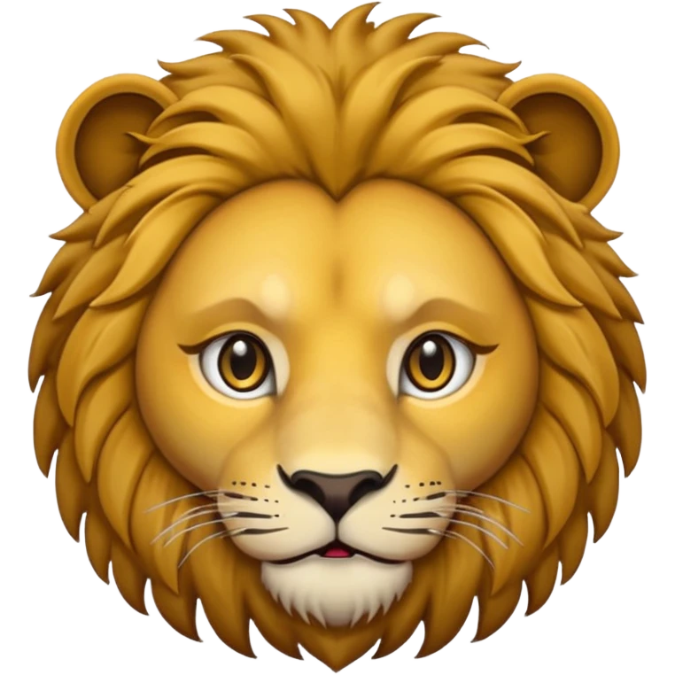 simple lion face emoji DOT eyes, only pupils,  solid black , no iris, no Sclera emoji