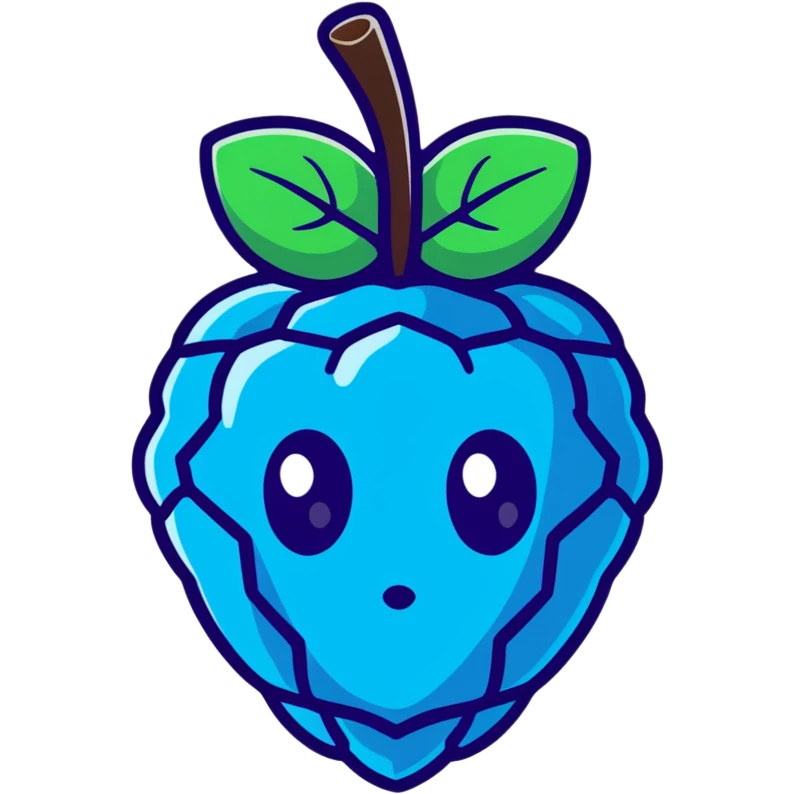 realistic blue raspberry emoji