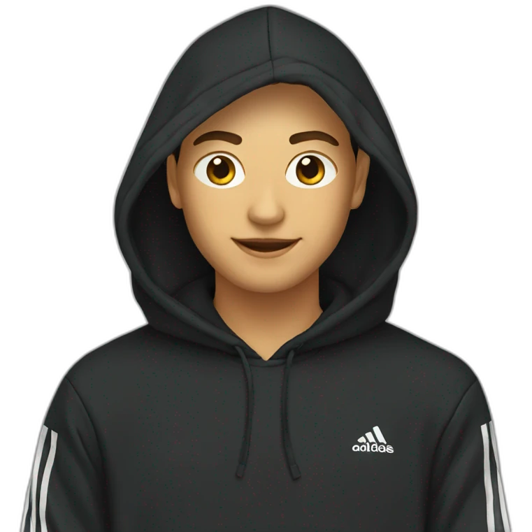 black colored adidas hoodie emoji
