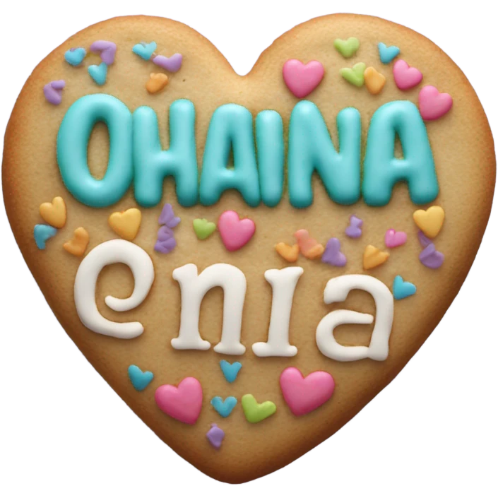 Cookie heart with ohana emoji