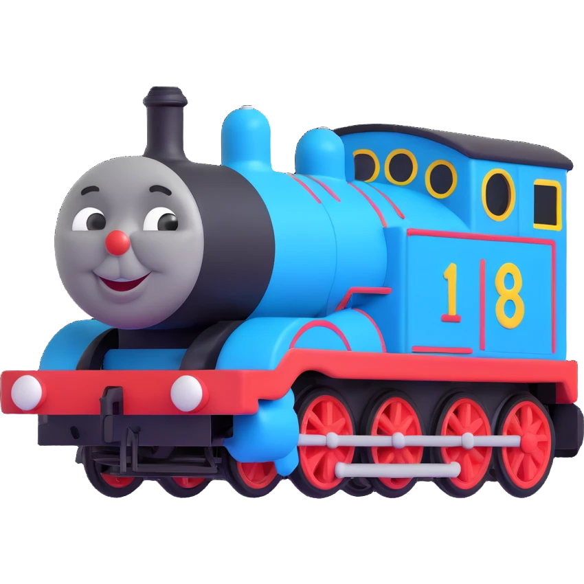 Notorious B.I.G. as Thomas the Train, playful and iconic emoji