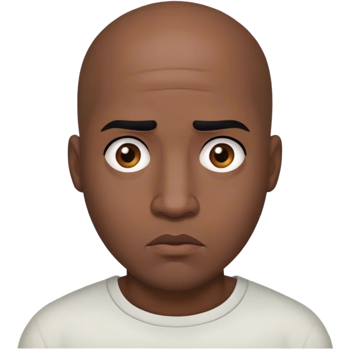 bald man with black hair only on the sides looking confuse emoji