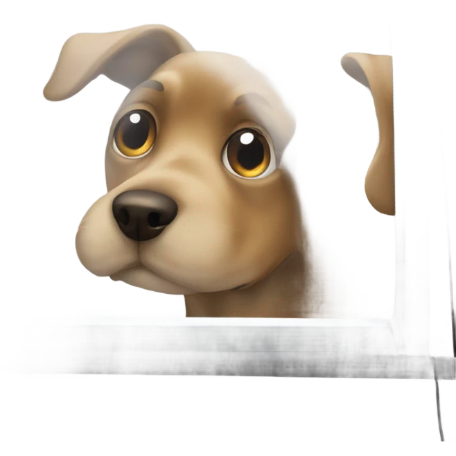 Dog sticking its head out the window emoji