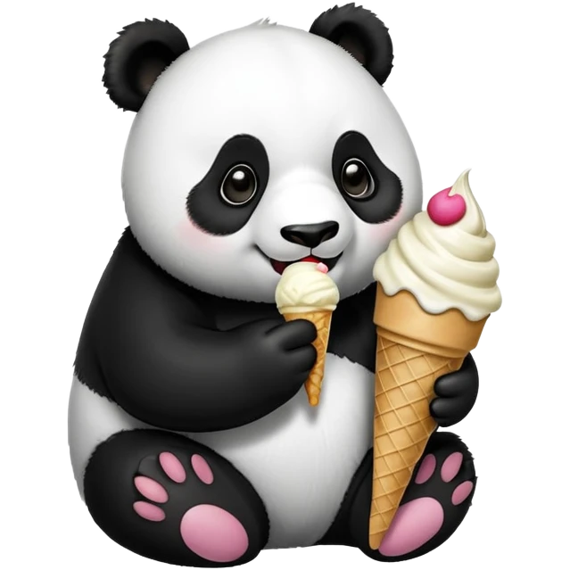 Panda eating ice cream emoji