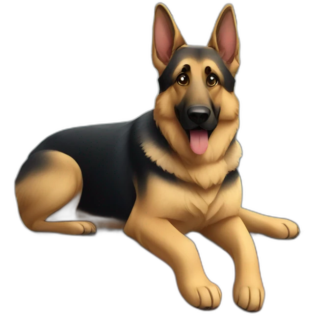 German shepherd on a train car emoji