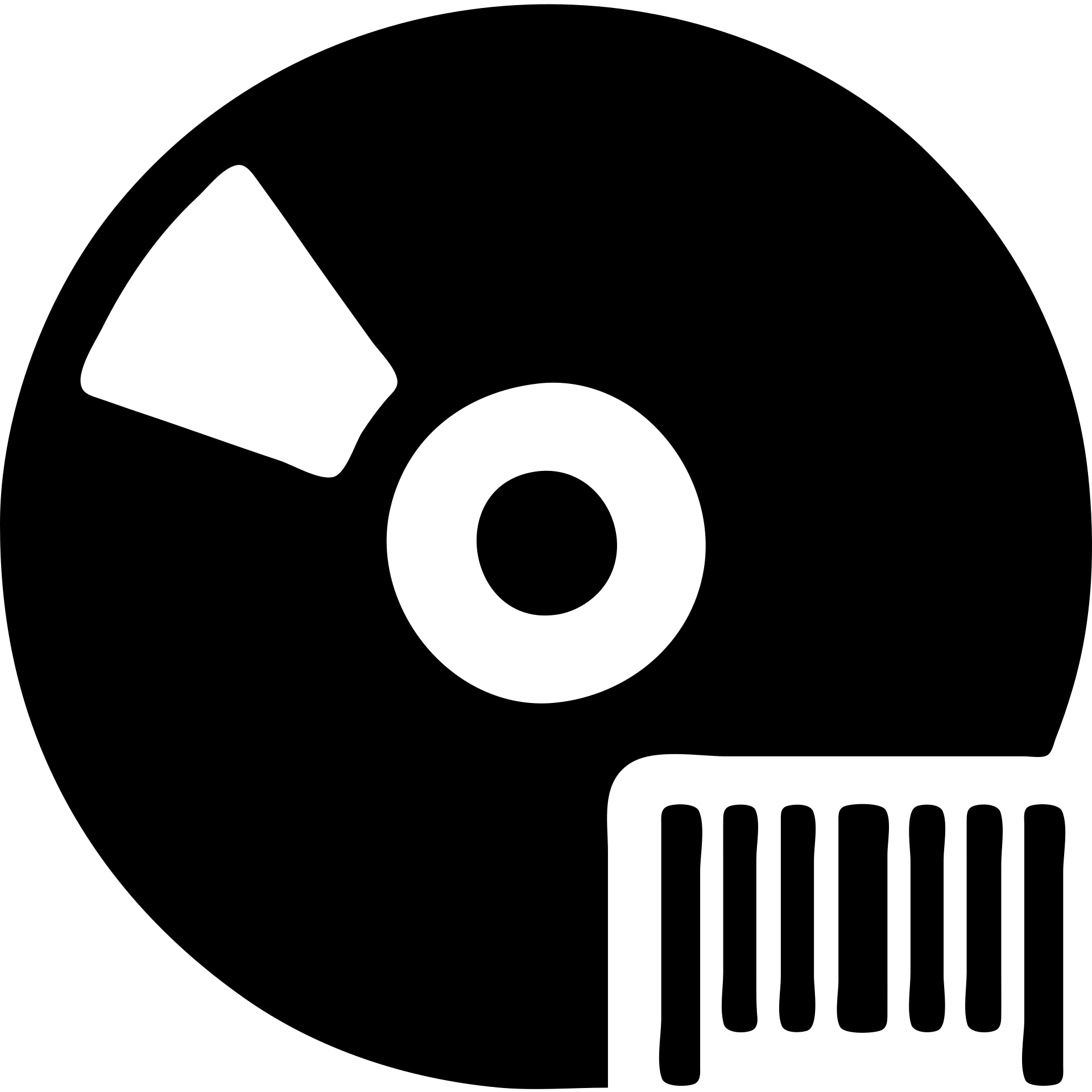 A CD disc in a black filled icon style, with a barcode. emoji