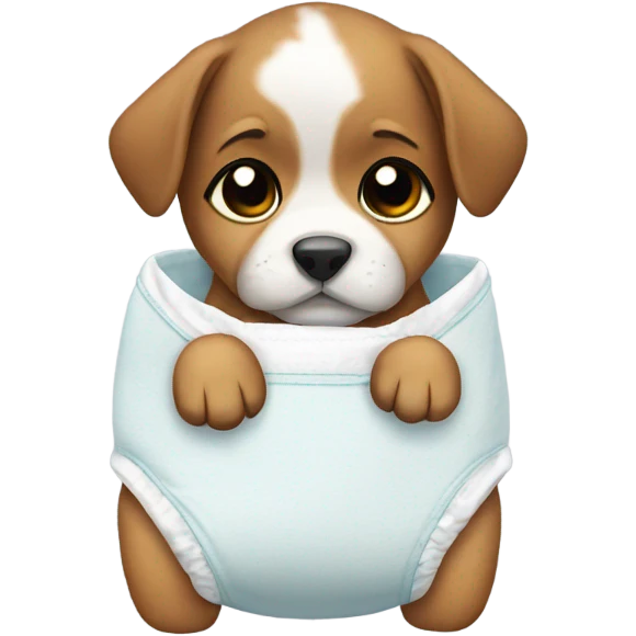Puppy in diapers  emoji