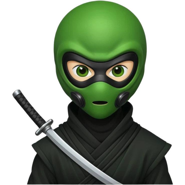 Alien wearing ninja mask emoji