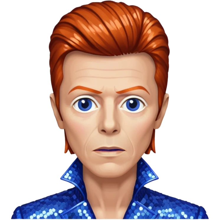 David Bowie with periwinkle sequin outfit emoji