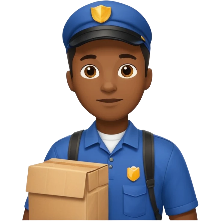 Food Delivery Courier black man emoji