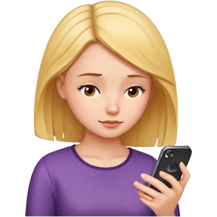 Girl looking down at phone emoji