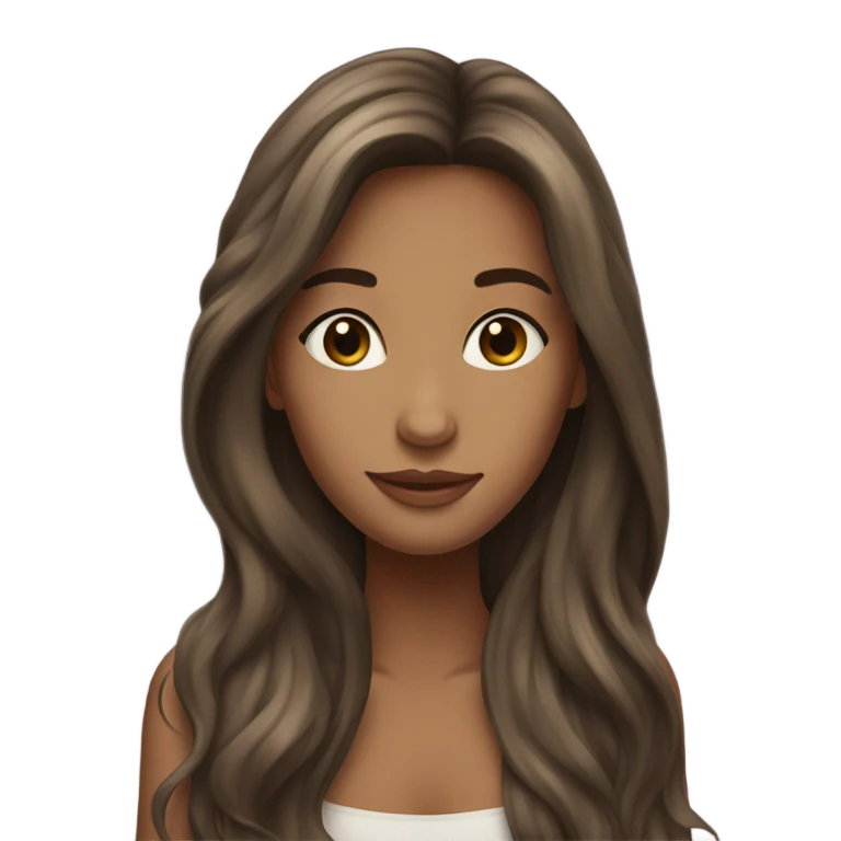 Beautiful girl, long hair, brunette emoji