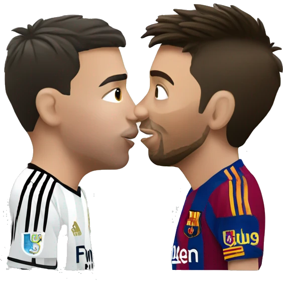 Ronaldo and Messi kissing emoji