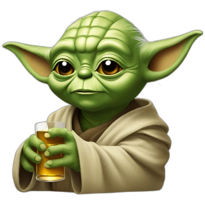 Yoda qui boit une bière emoji