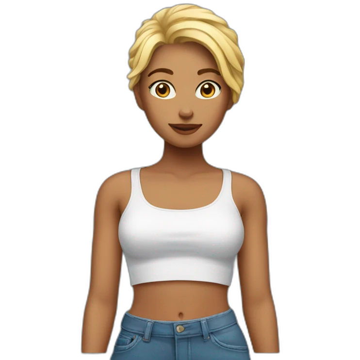 Une fille en crop top emoji