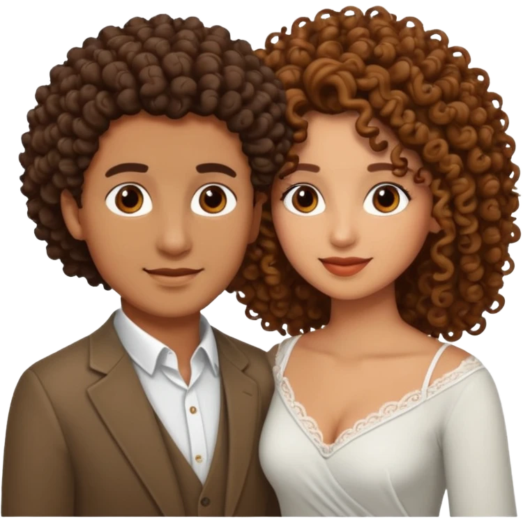 married curly girl brown guy emoji