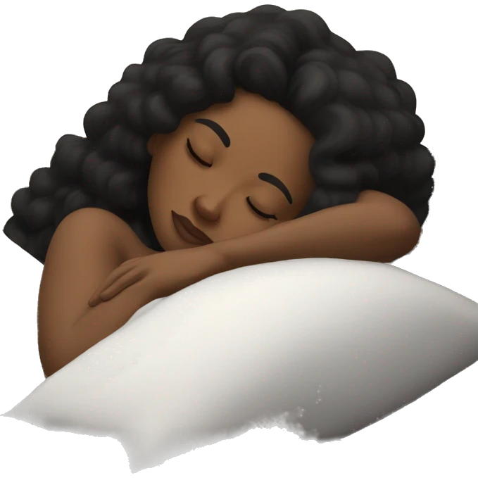 Fair skin black hair woman Sleeping in bed emoji