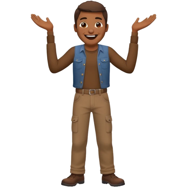 Laughing Man with brown dirt on pants emoji