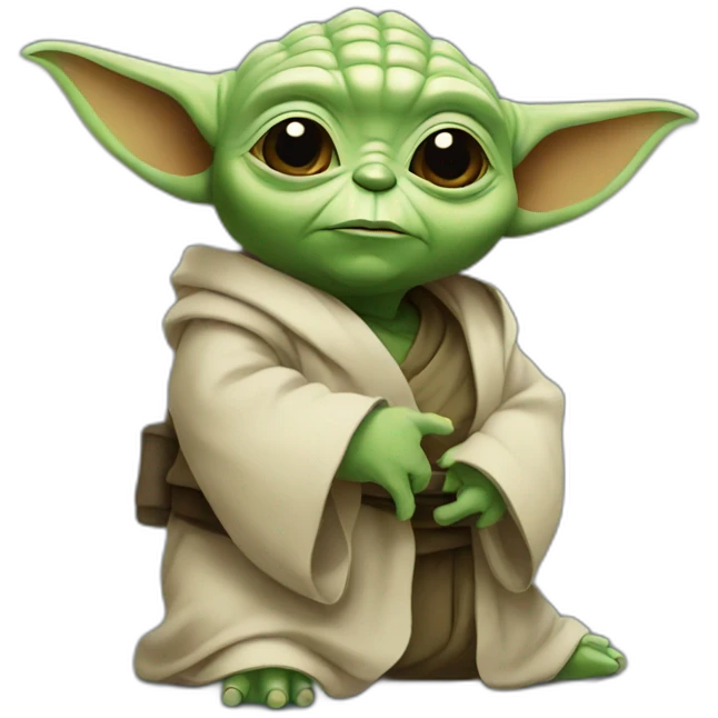 Yoda with big belly emoji
