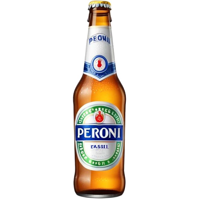 Bottiglia di birra con scritto sul logo “peroni” emoji
