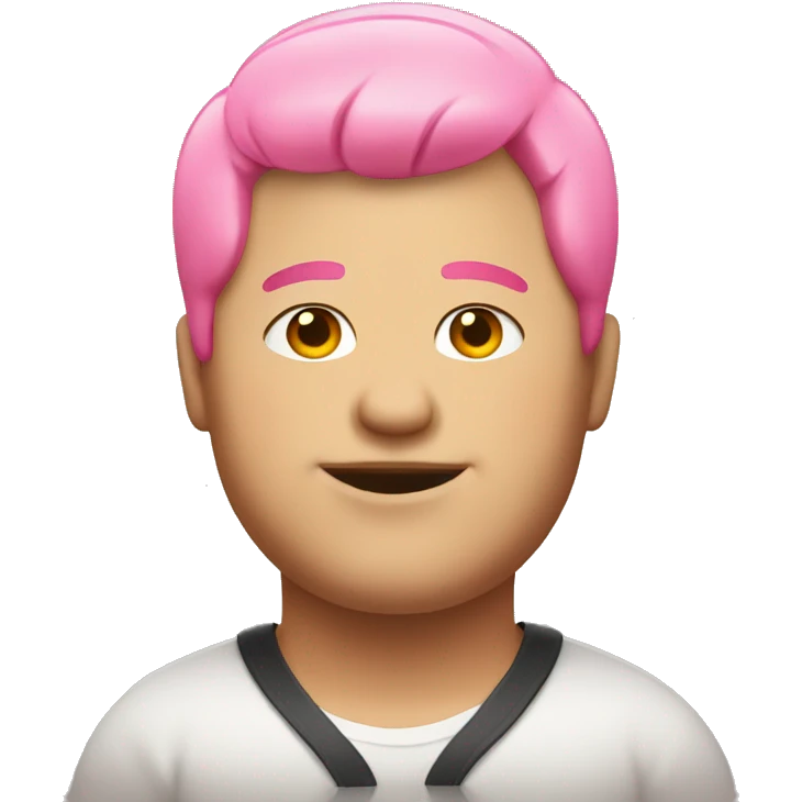 Fat gay guy with pink hair emoji
