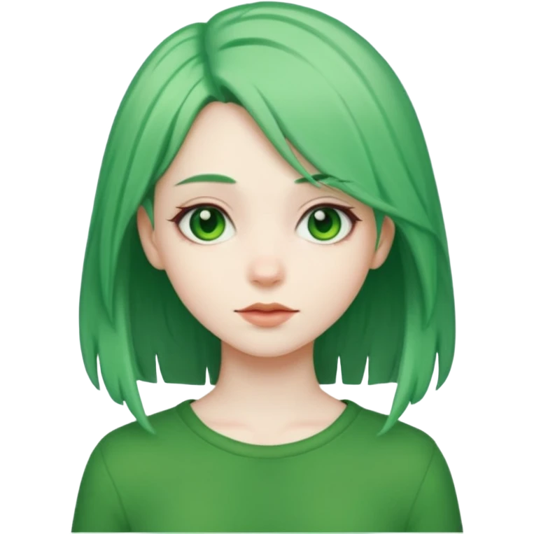 a girl of nature green hair and it shows her whole body emoji