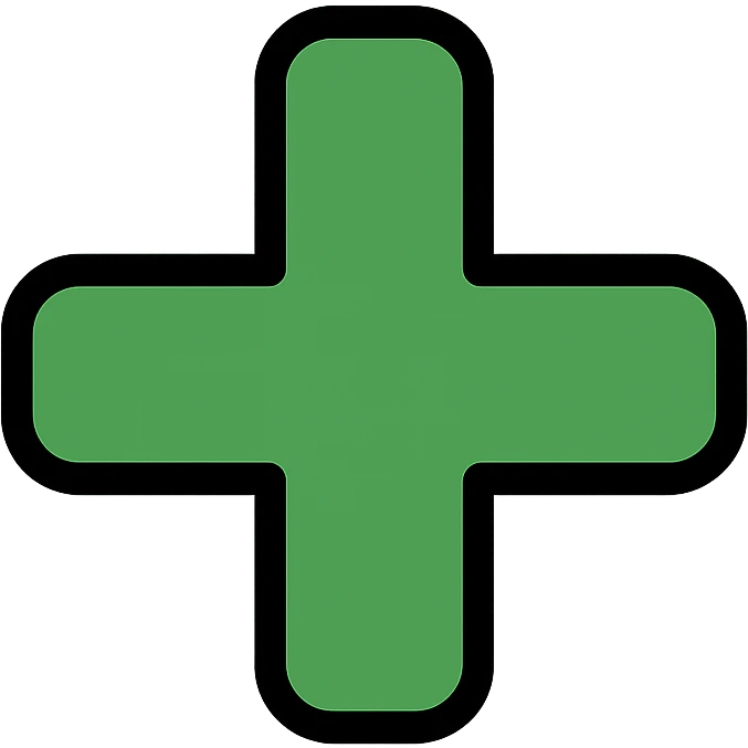 green plus symbol, clean and modern, suitable for a changelog Discord channel emoji