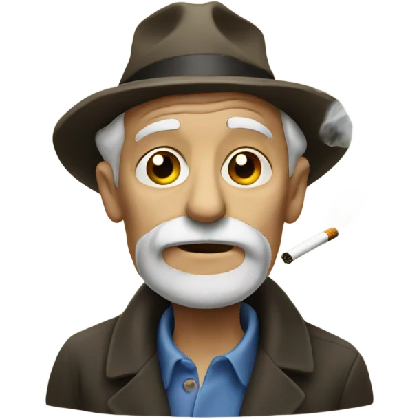 Old man smoking a cigarette emoji
