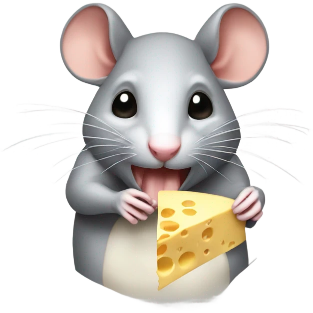 Rat eating cheese emoji