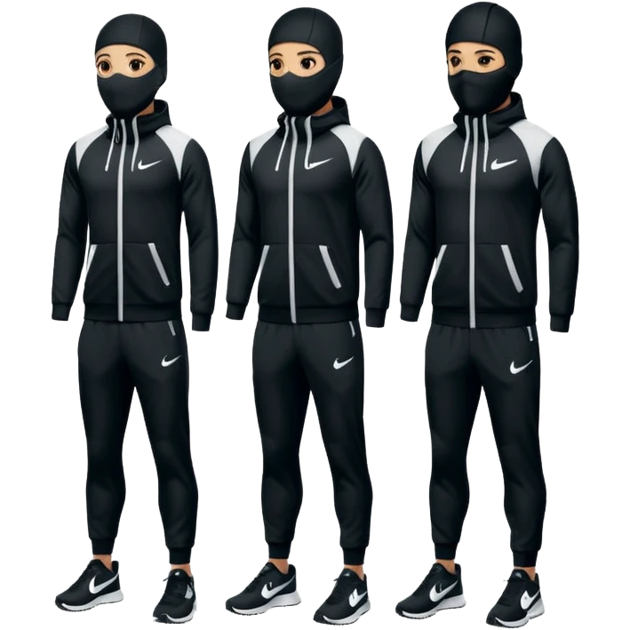 nike tech tracksuit clothing and baclava, ()no person emoji