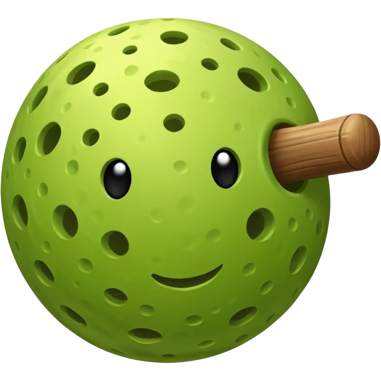 pickleball emoji, simple, bright, single pickleball emoji