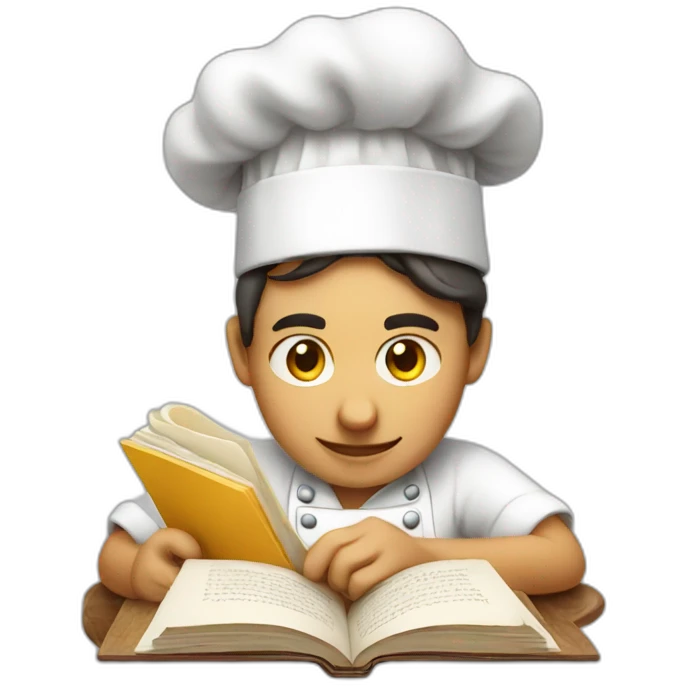 chef reading recipe book emoji