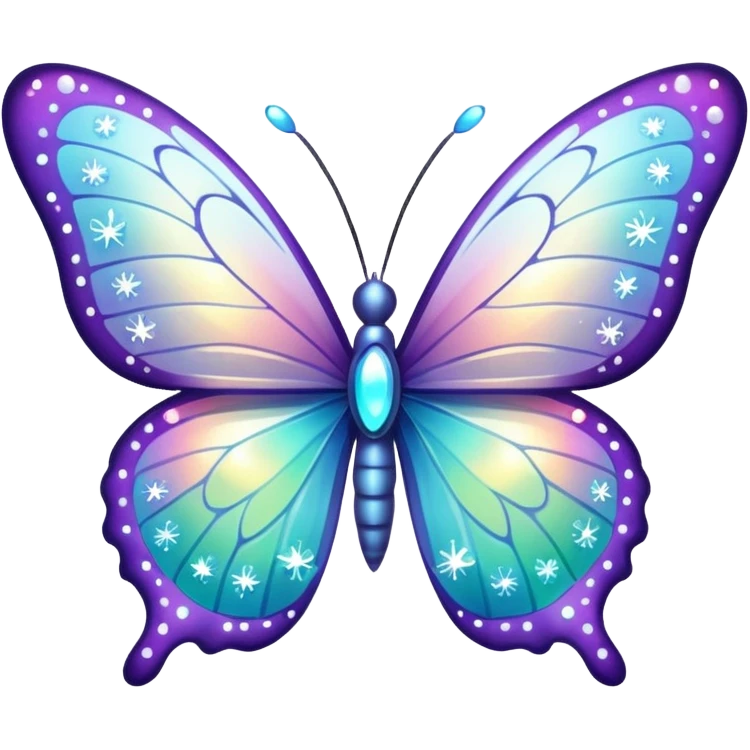 white sparkly butterfly glowing with many more bright and obvious sparkles everywhere emoji
