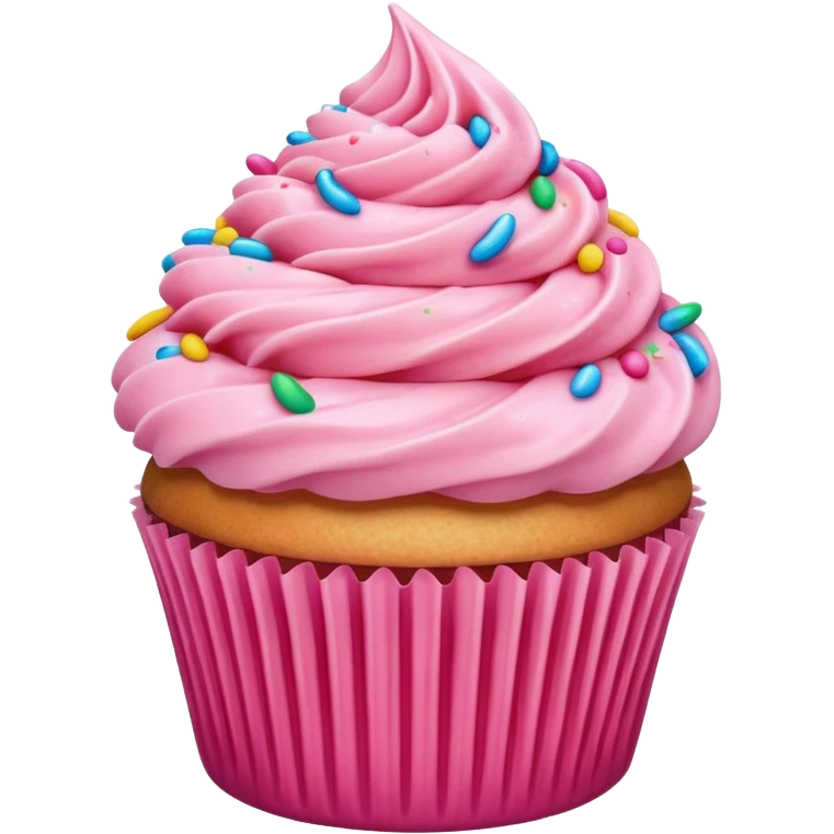 Cupcake with pink icing emoji