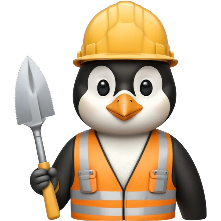 Penguin Construction Worker with saw emoji