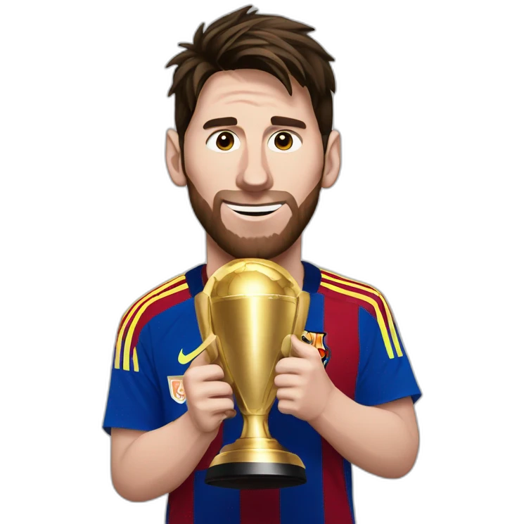 Messi con la copa del mundo emoji