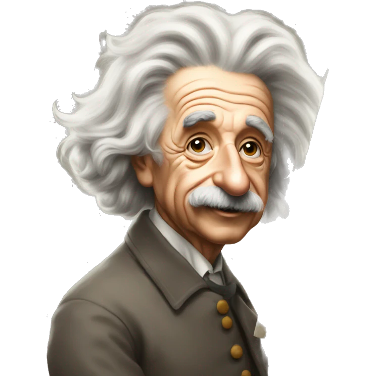 albert einstein painter painting a paintings and painting near him emoji