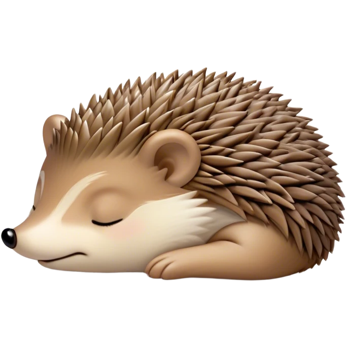 Meme-Worthy Cute Sleeping Hedgehog Portrait Emoji, Head resting peacefully with a contented smile, showcasing a delightfully compact build and a luxuriously soft brown Fur with tiny spines, eyes shut in a serene, restful nap, Simplified yet hilariously adorable features, highly detailed, glowing with a soft, drowsy light, high shine, relaxed and utterly lovable, stylized with an air of playful laziness, bright and heartwarming, soft glowing outline, capturing the essence of a comically sleepy hedgehog, so meme-worthy it feels like it could instantly become the next viral sensation of adorable slumber! emoji