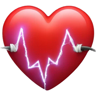 A heart of love with electricity on it emoji