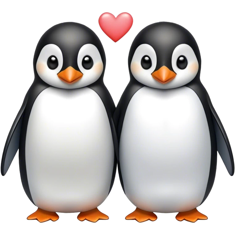Pingüino y pinguina enamorados emoji
