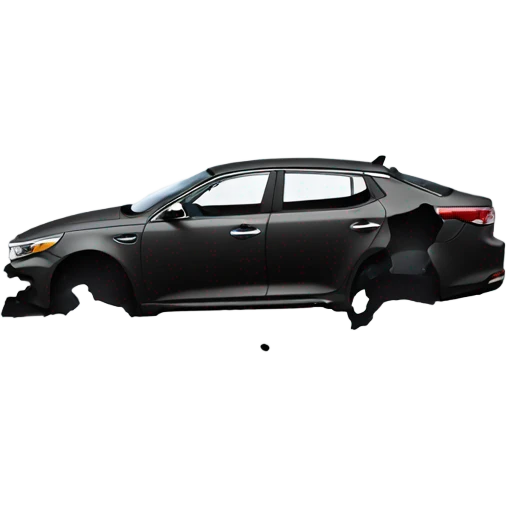 Black Kia optima car crash emoji